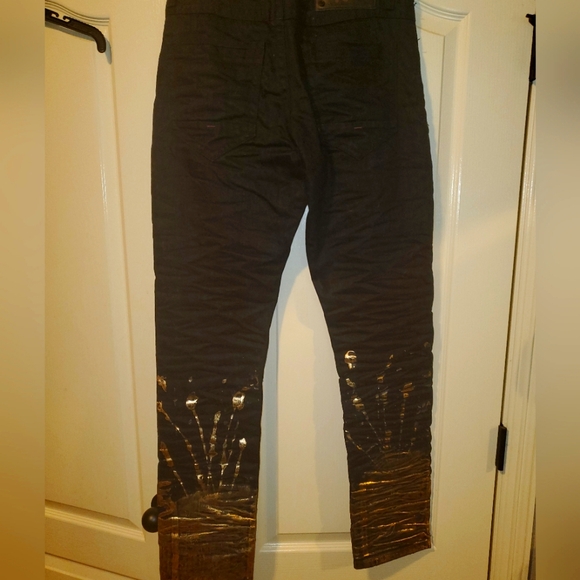 Rare Heritage America Black jeans Golden Splatter 32w 33L - Picture 8 of 9